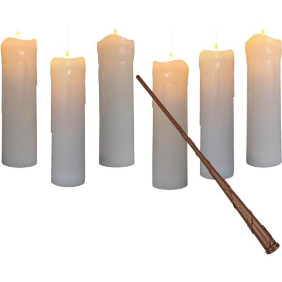 Floating Candles with Magic Wand Remote, Hanging Pillar LED Candles - Picture 1 of 7